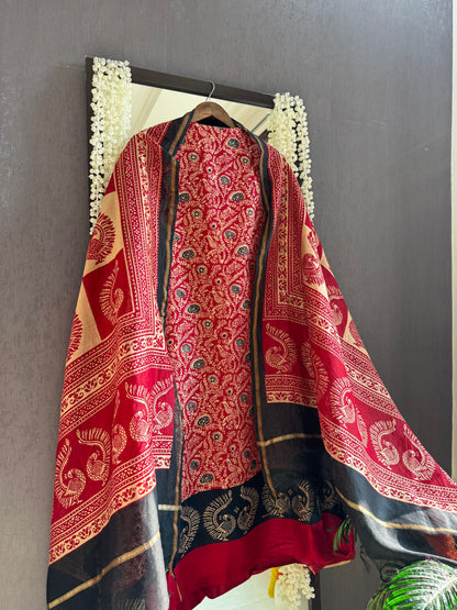 Pure Maheshwari peacock suit