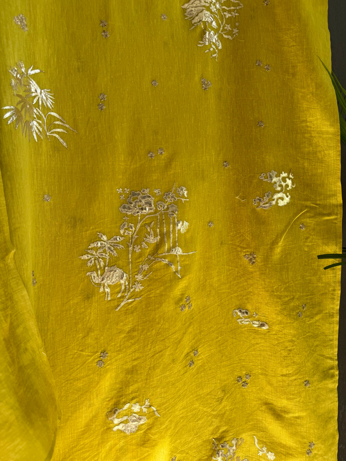 Luxurious Mul chanderi gota appliqué work suit