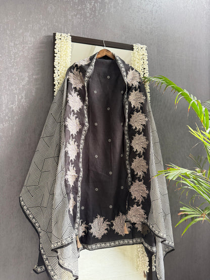 Pure Linen zari suit