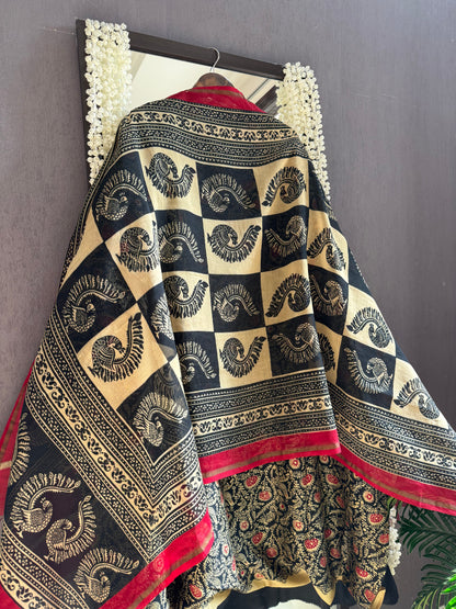Pure Maheshwari peacock suit