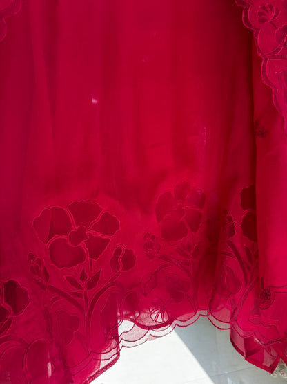 Organza monochromatic appliqué suit