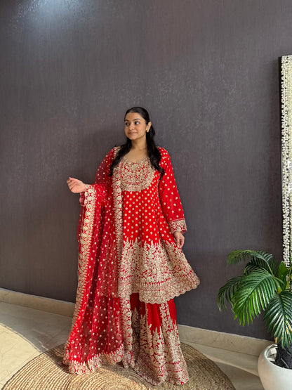 Luxurious Anarkali sharara set