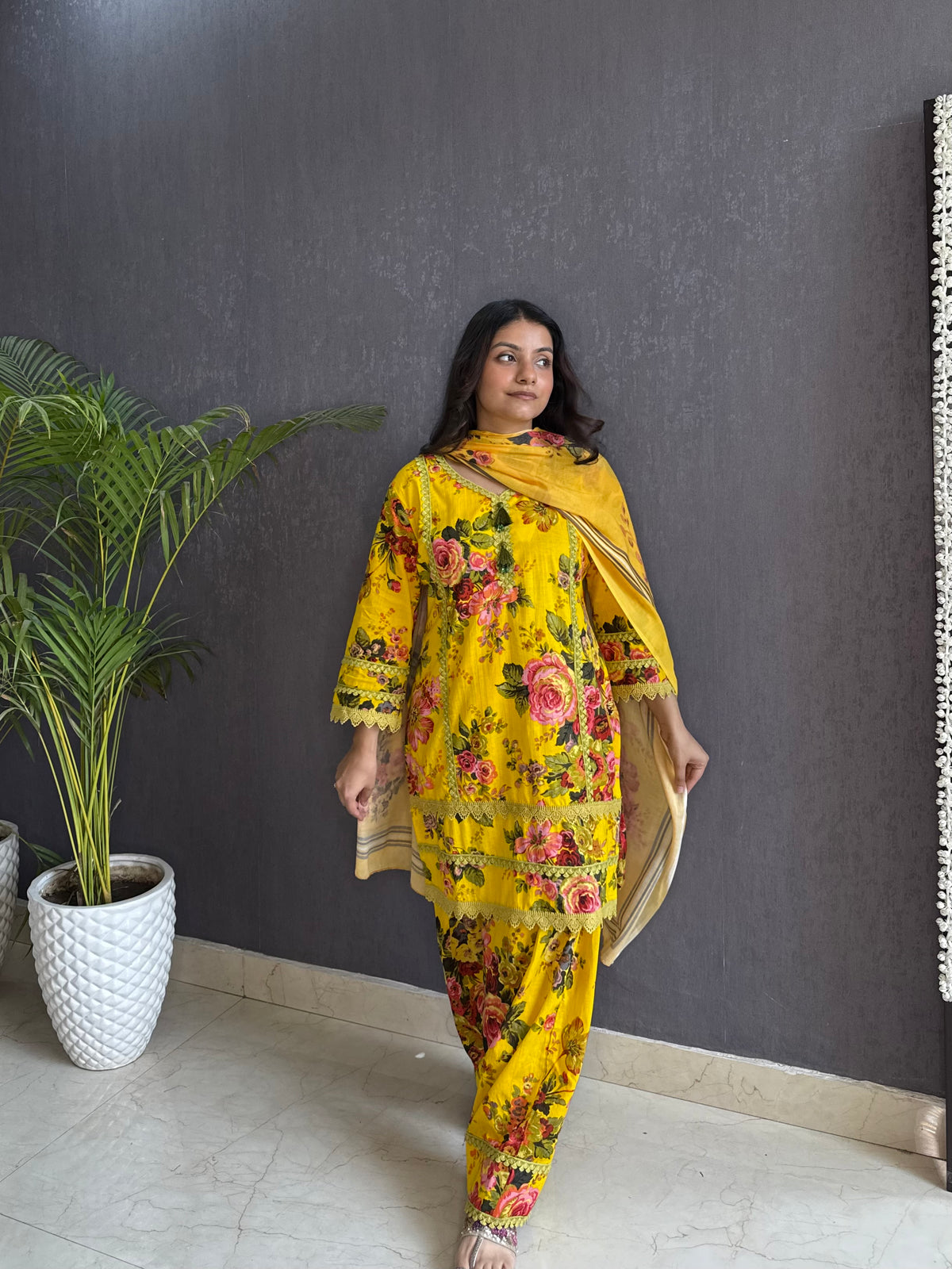 Cotton farshi floral set
