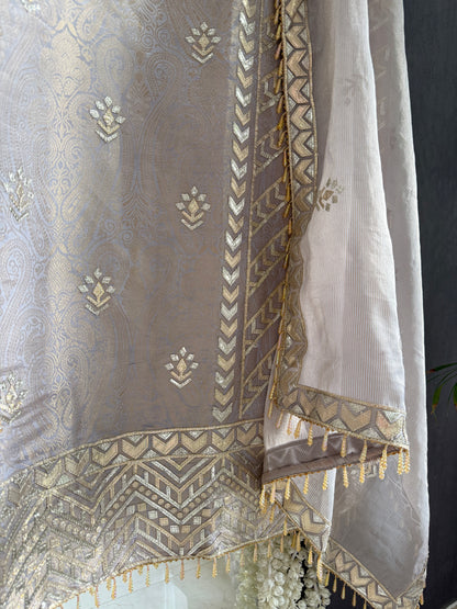 Luxurious Tissue Brocade gota appliqué work suit