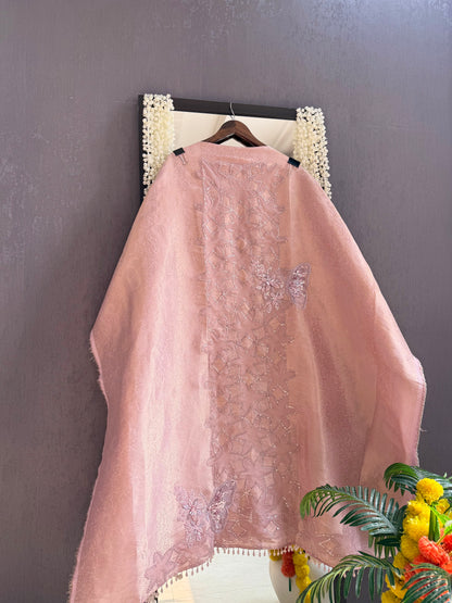 Luxurious brocade cutwork Tissue silk suit