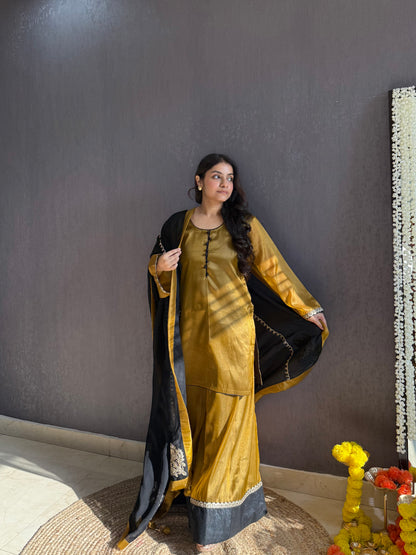 Luxurious metallic sharara set