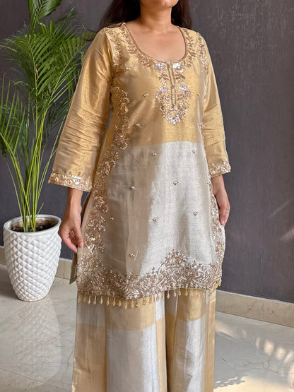 Mettalic Handwork sharara set