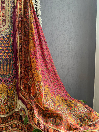 Pure satin crepe gota work suit