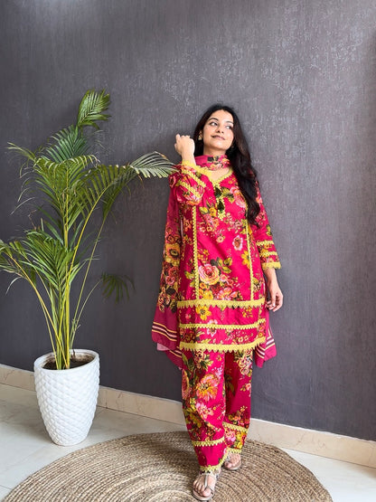 Cotton farshi floral set