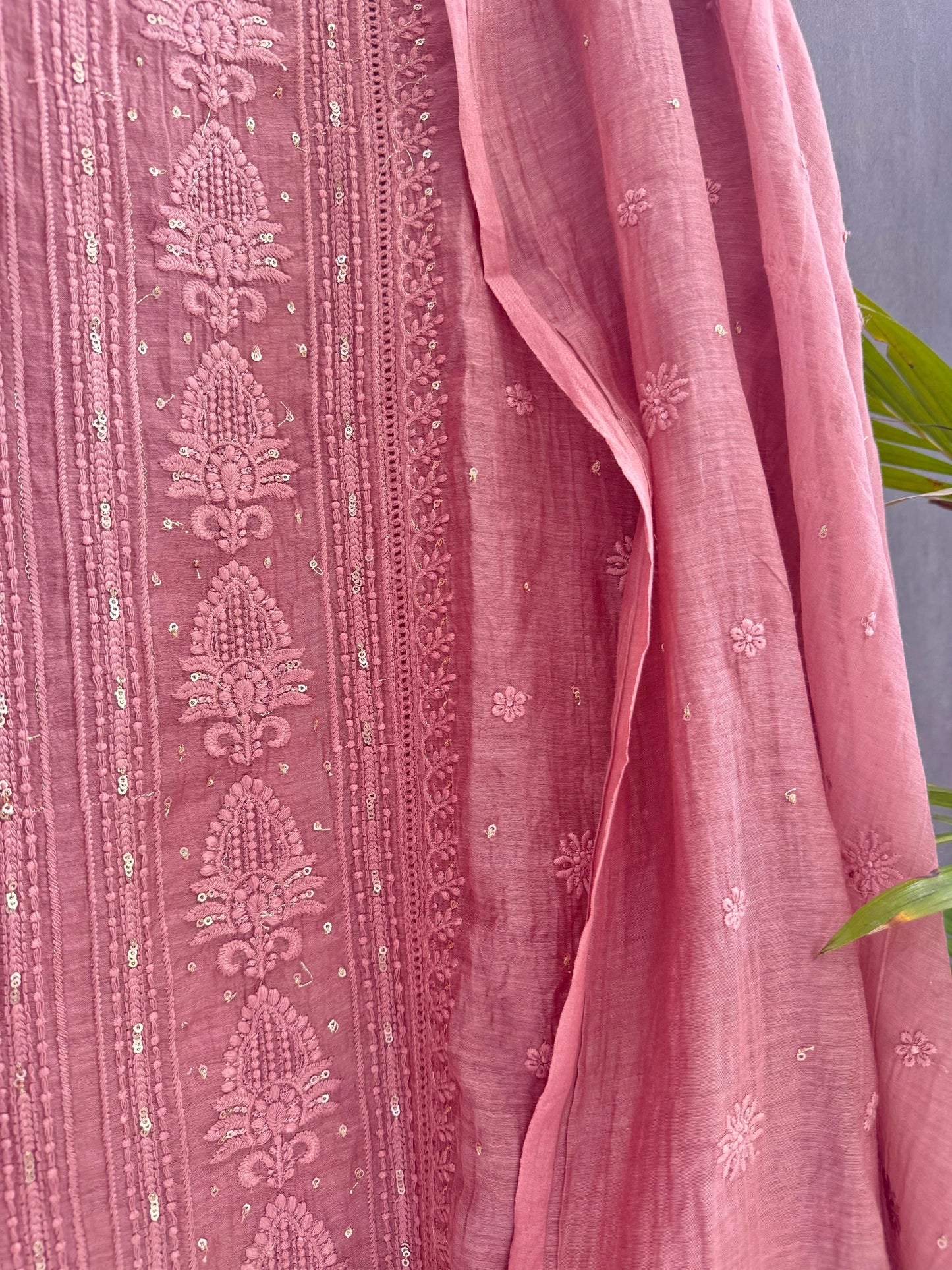 Luxurious Mul chanderi lucknowi handwork suit