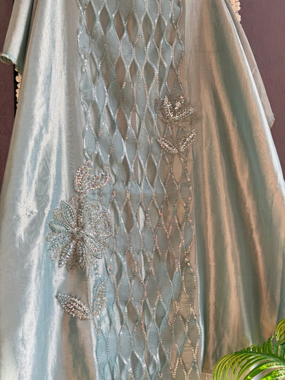 Luxurious cutwork Tissue silk suit