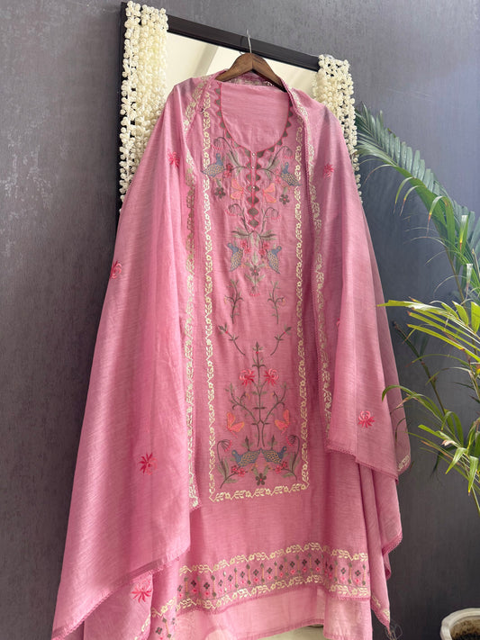 Luxurious Mul chanderi butterfly suit