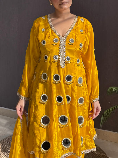 Luxurious mirrorwork farshi salwar set