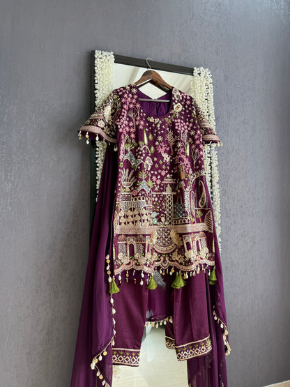 Luxurious raw silk Handwork set