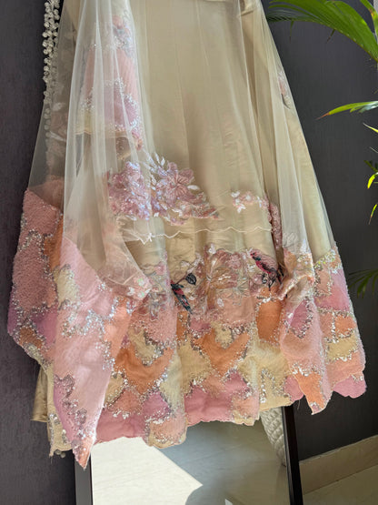 Luxurious appliqué birds Anarkali suit
