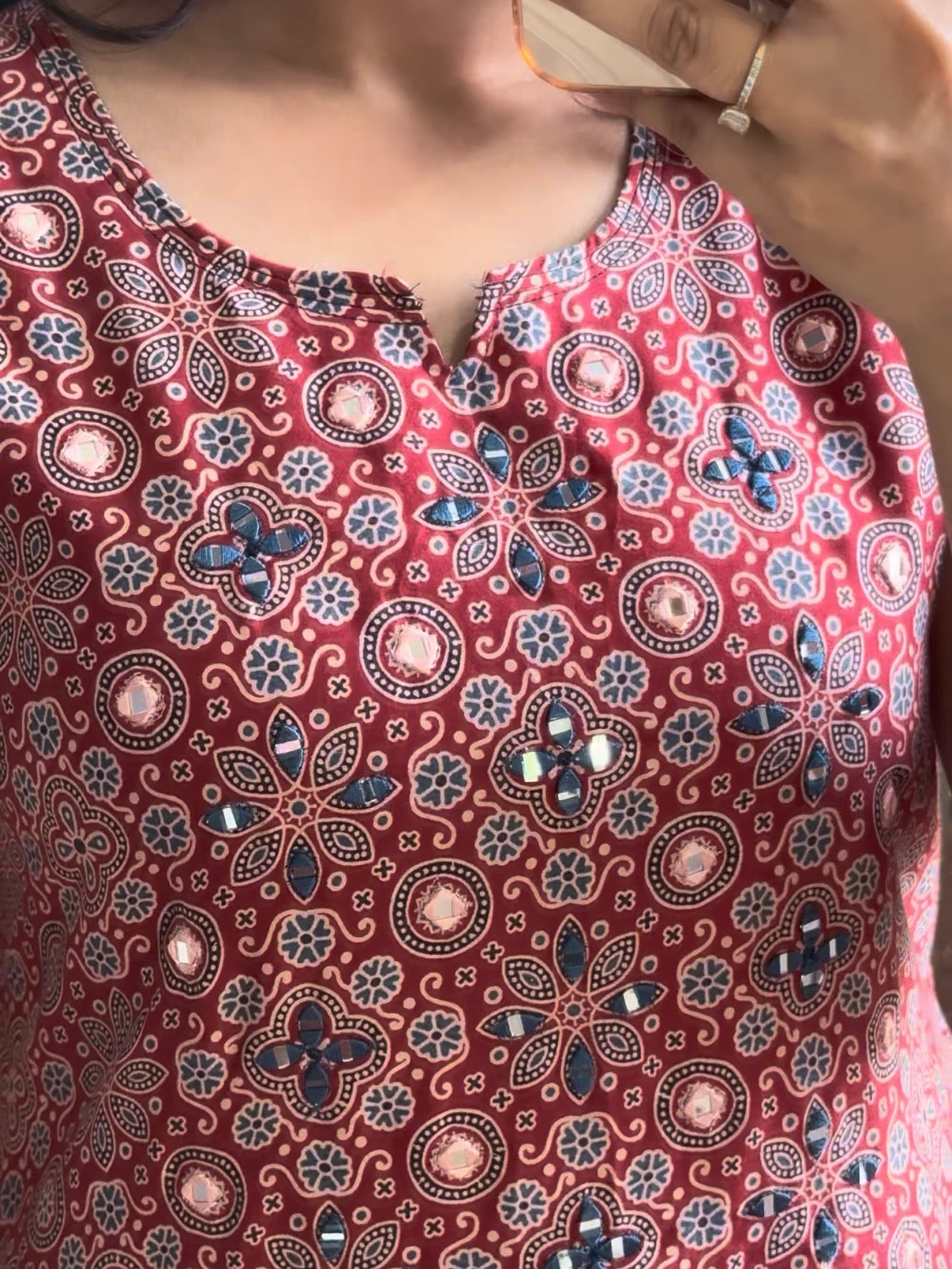 Cotton Ajrakh kurta set