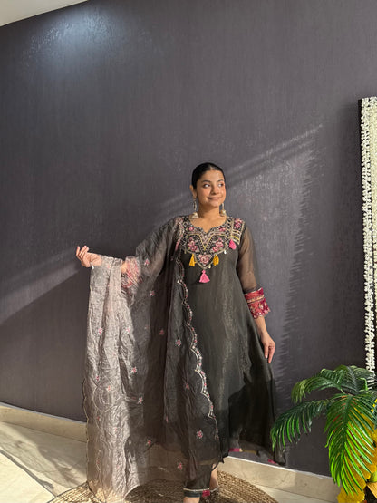 Tissue silk Handwork suit set