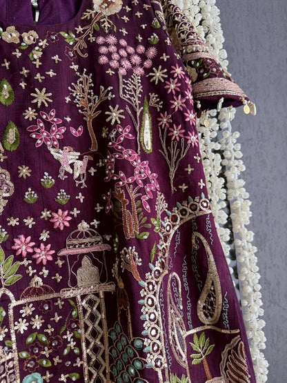 Luxurious raw silk Handwork set