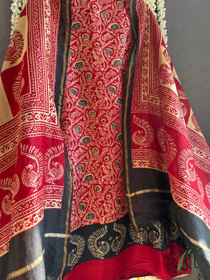 Pure Maheshwari peacock suit