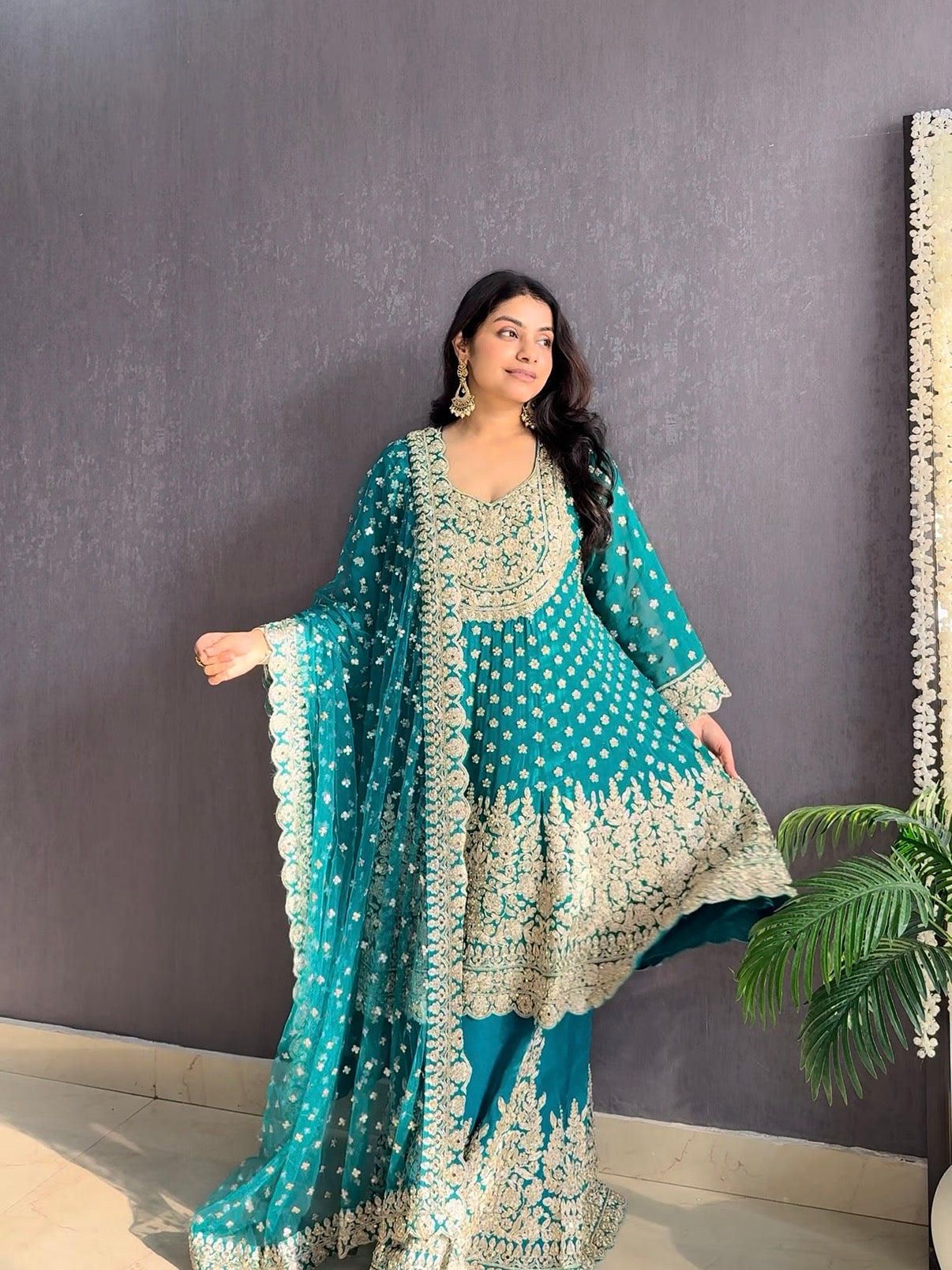 Luxurious Anarkali sharara set