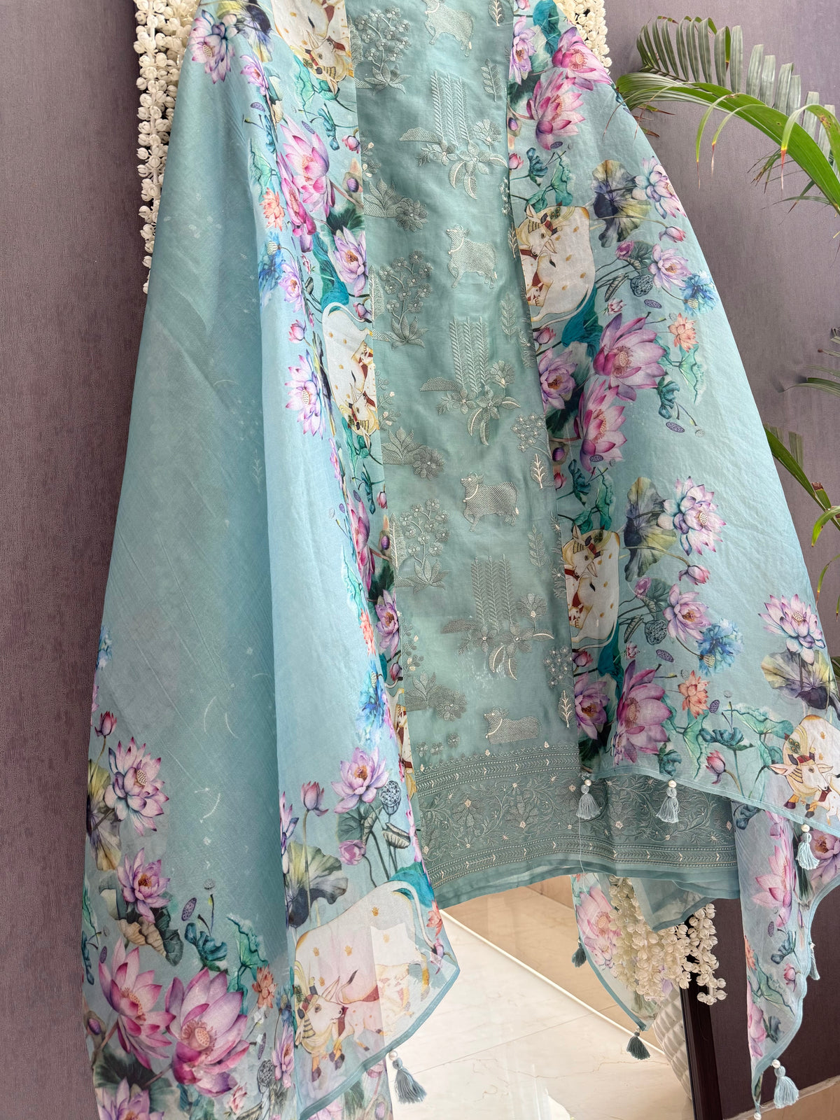 Luxurious Monochromatic pichwai work suit