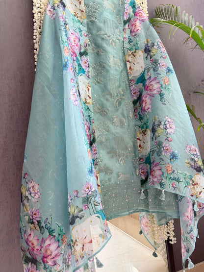 Luxurious Monochromatic pichwai work suit
