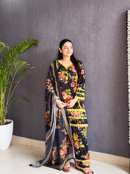 Cotton farshi floral set