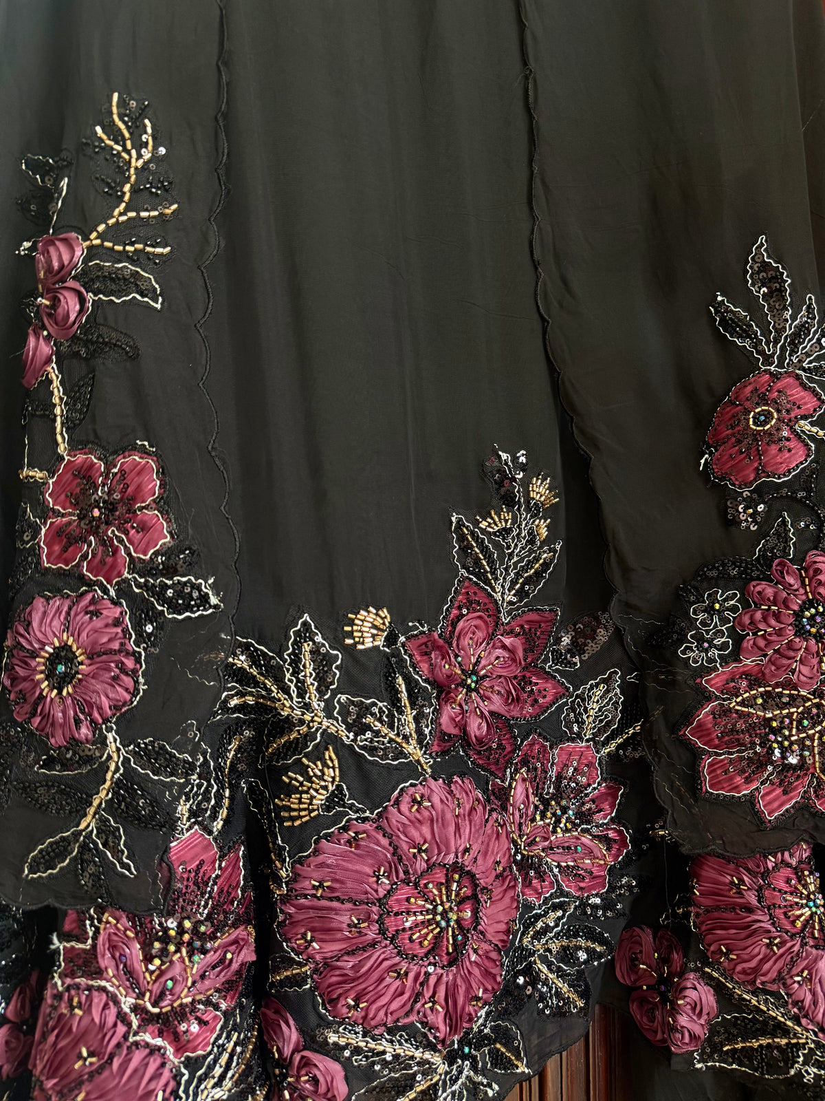 Handwork Organza Appliqué suit