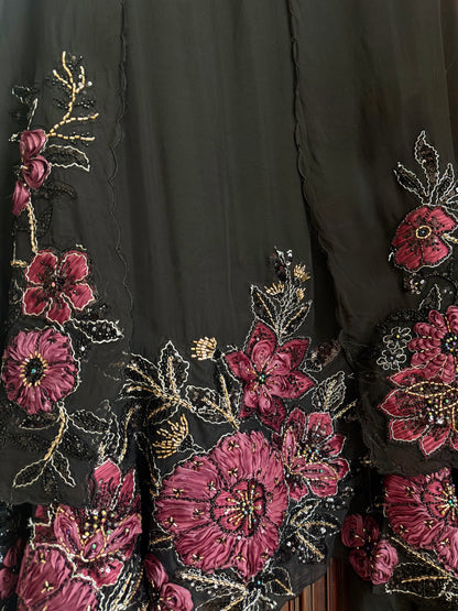 Handwork Organza Appliqué suit