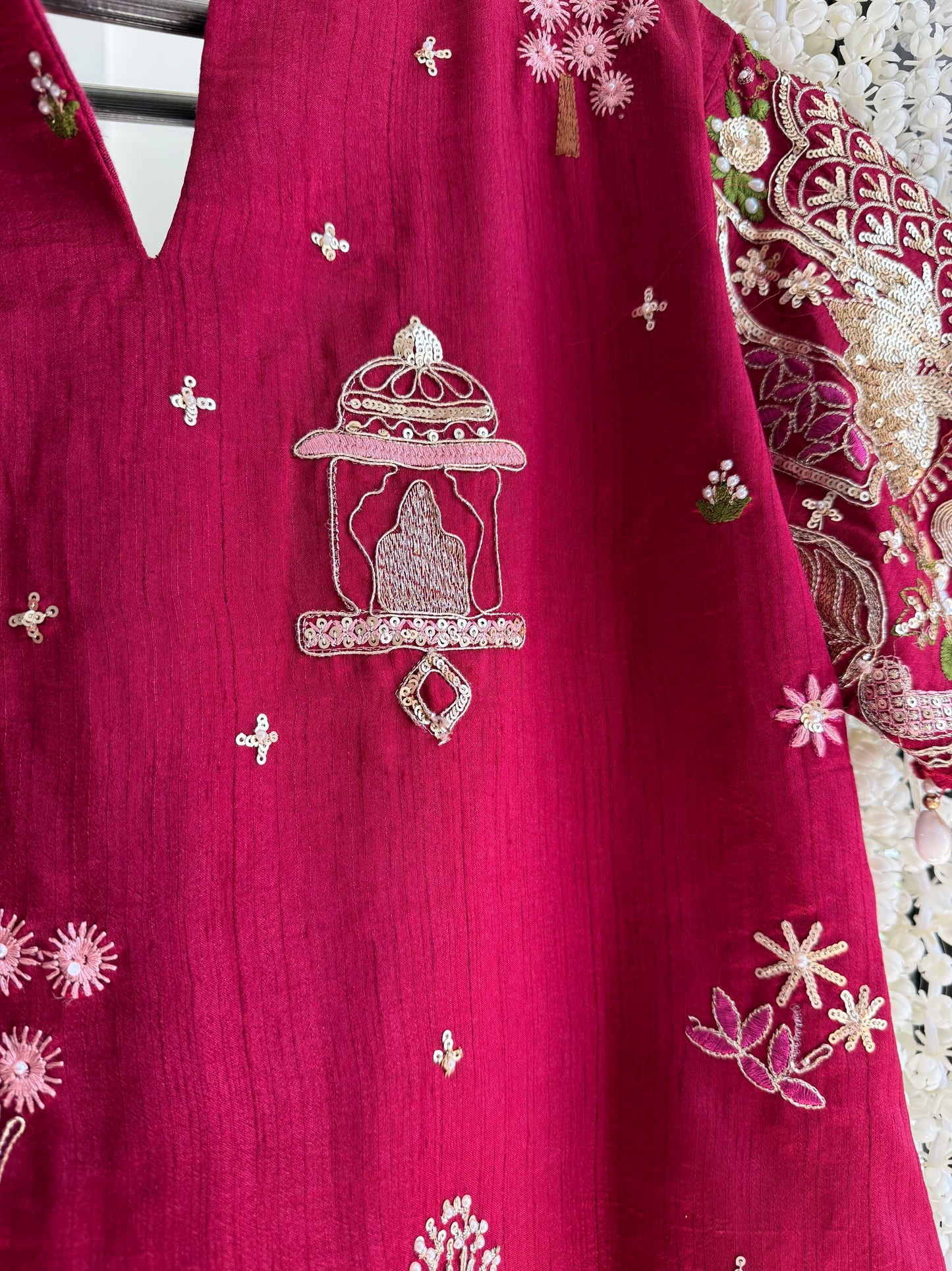 Luxurious raw silk Handwork set