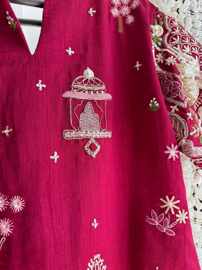 Luxurious raw silk Handwork set