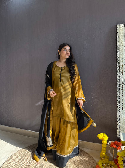 Luxurious metallic sharara set