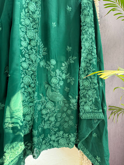Luxurious Monochromatic peacock suit
