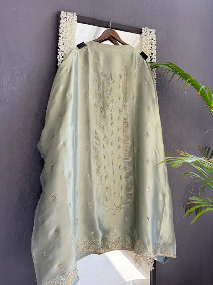 Luxurious Tissue silk mukaish suit