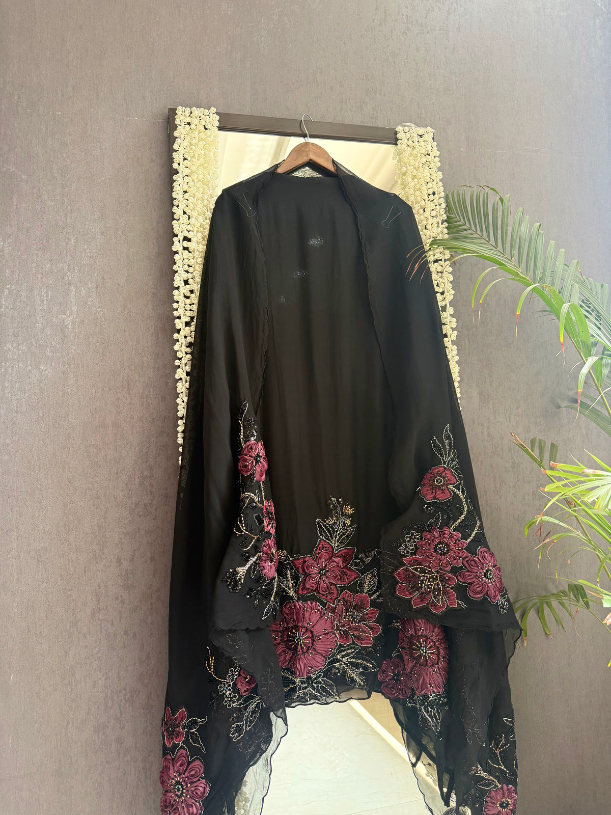 Handwork Organza Appliqué suit