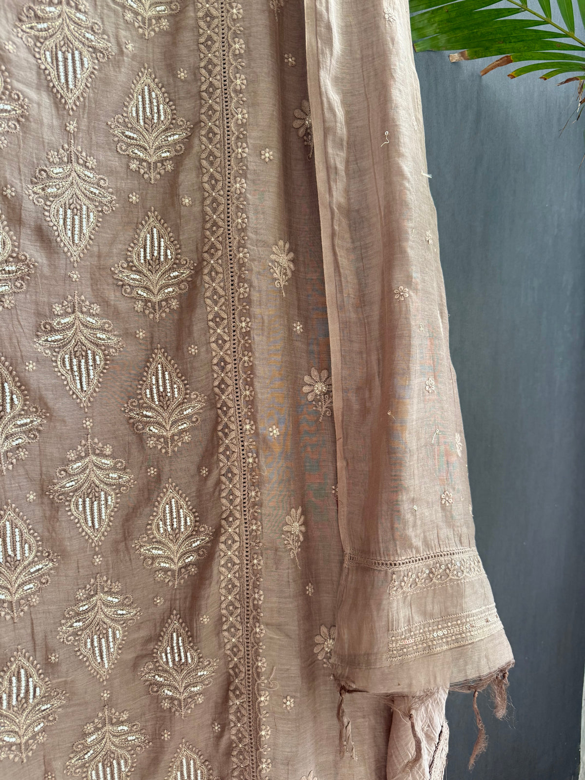 Luxurious Mul chanderi lucknowi handwork suit