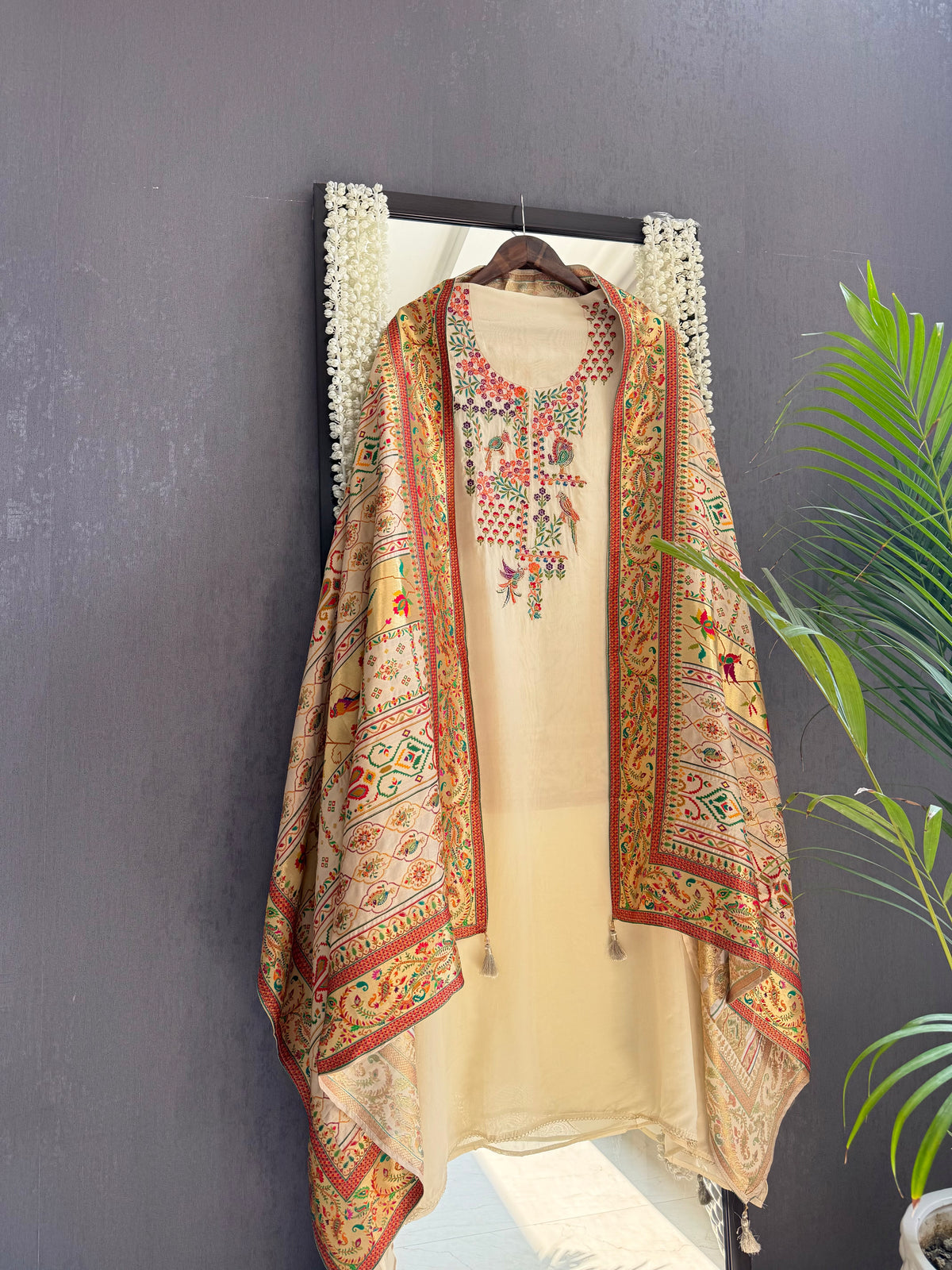 Meenakari Benarsi Paithani Handwork suit