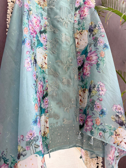 Luxurious Monochromatic pichwai work suit