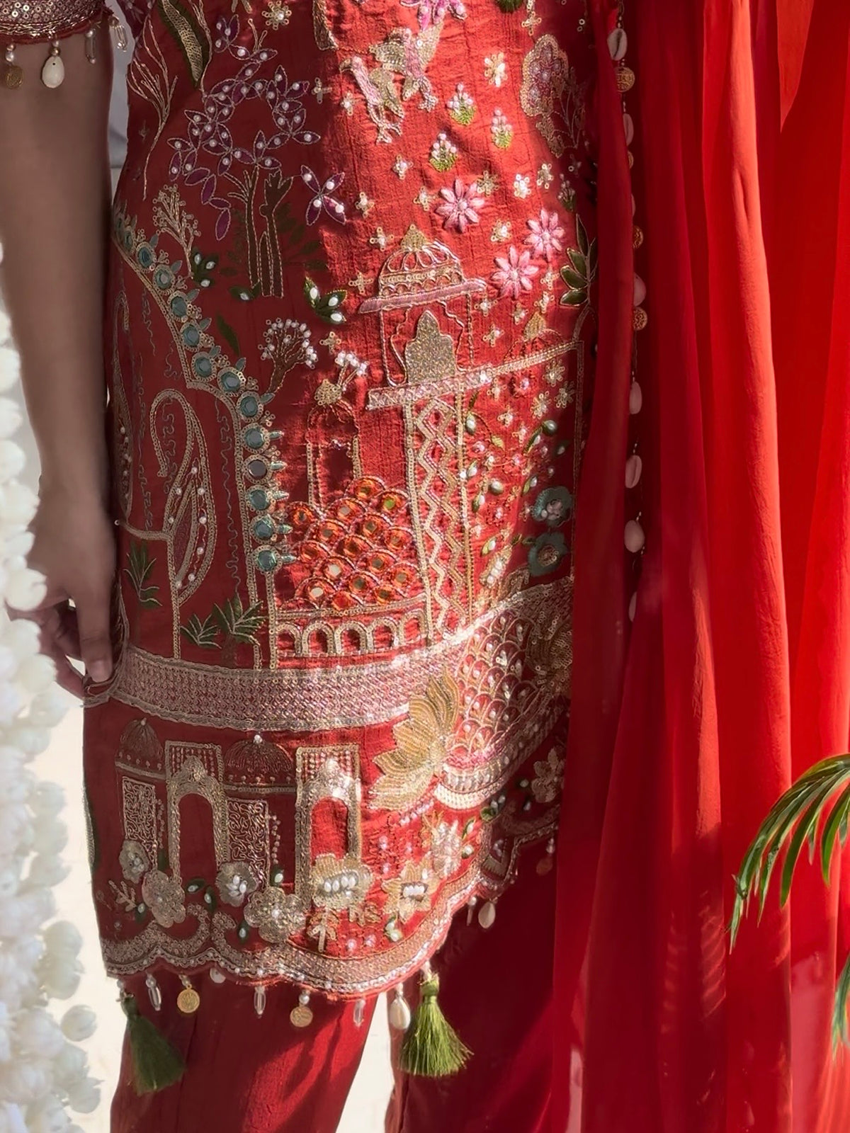 Luxurious raw silk Handwork set