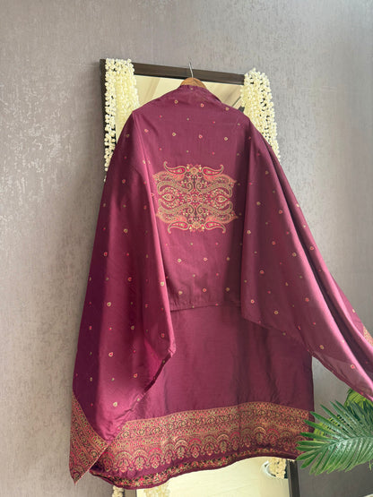 Linen kashmiri jamawar suit