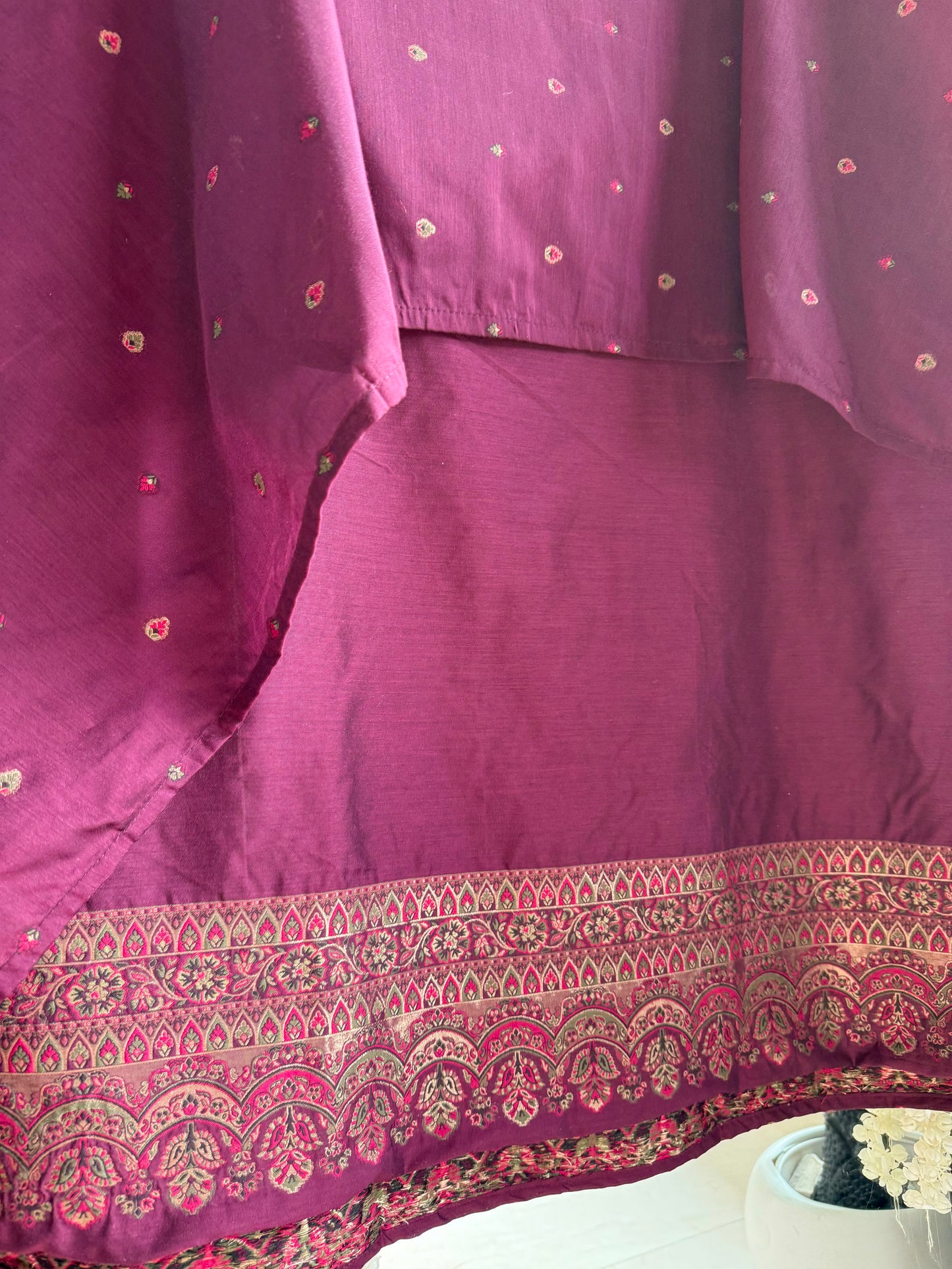 Linen kashmiri jamawar suit
