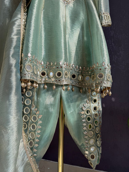Luxurious mirrorwork anarkali set