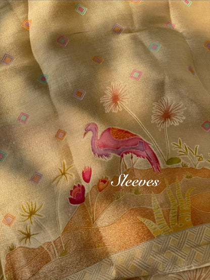 Meenakari Benarsi Flamingos Handwork suit
