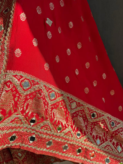 Luxurious crepe Benarsi Mirrorwork suit