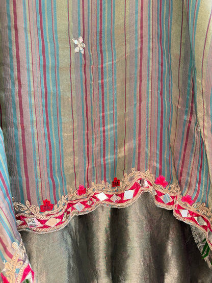 Luxurious mettalic Mirrorwork suit