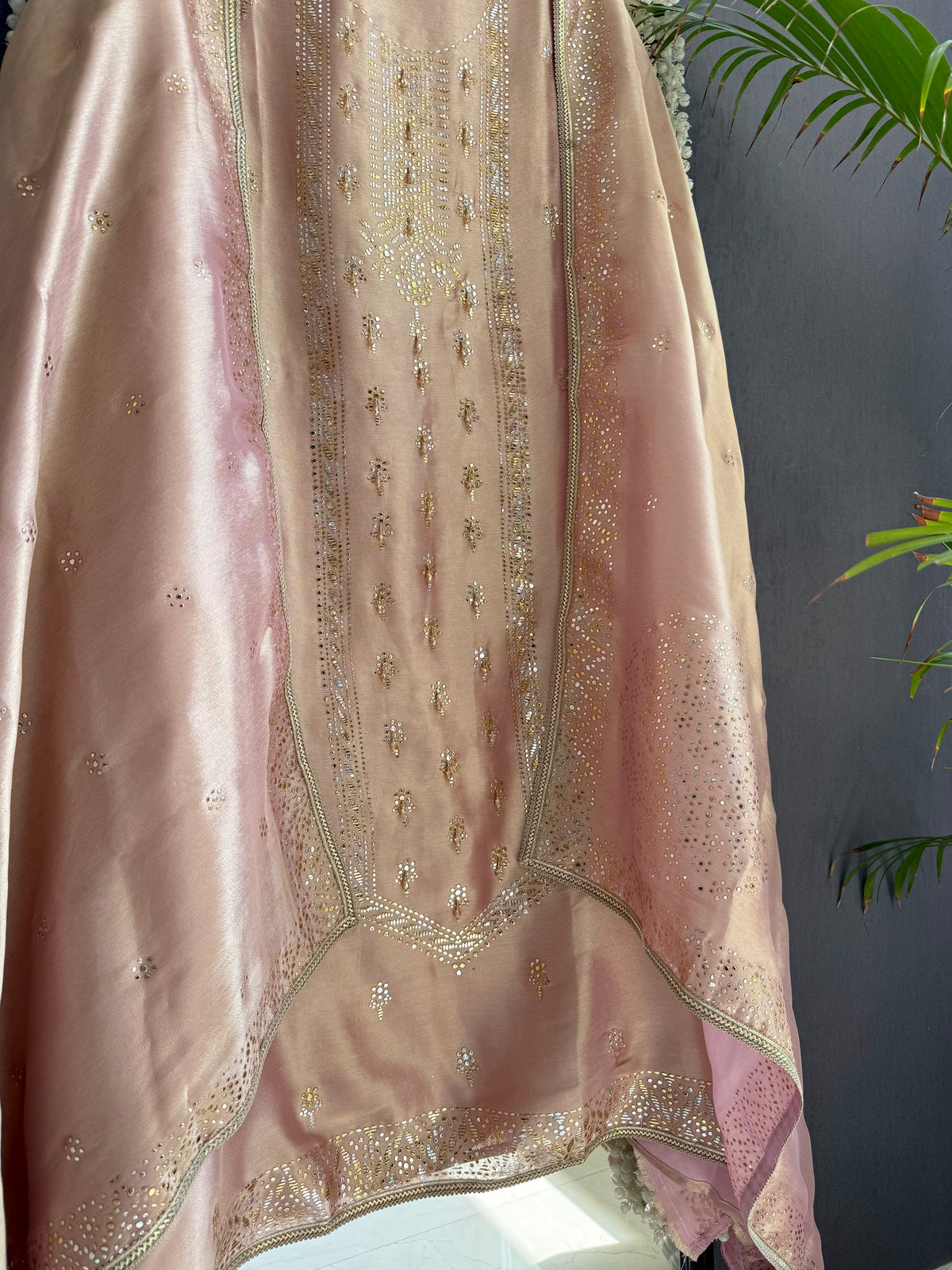 Luxurious Tissue silk mukaish suit