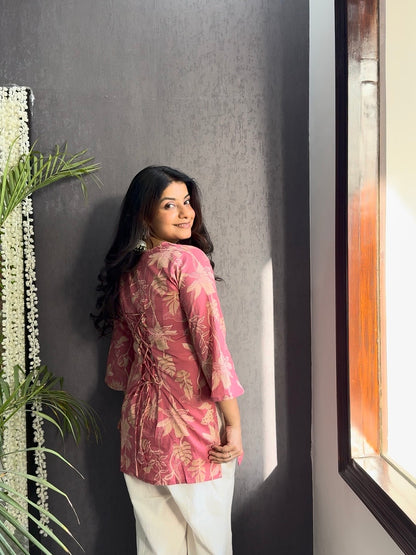 Floral Printed back dori short kurtas