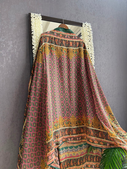 Pure satin crepe gota work suit