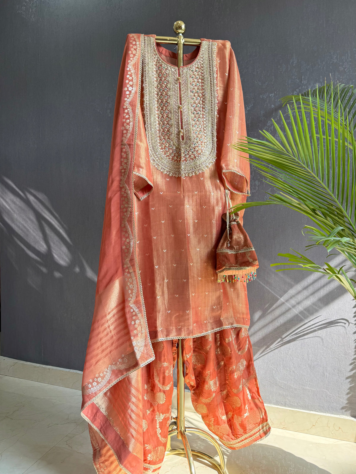 Luxurious Tissue benarsi zari handwork suit