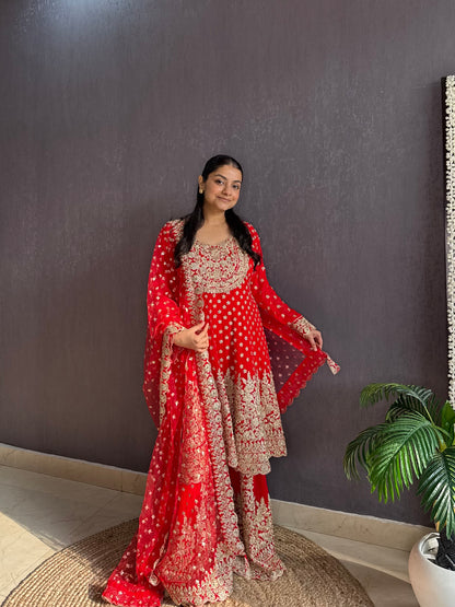 Luxurious Anarkali sharara set